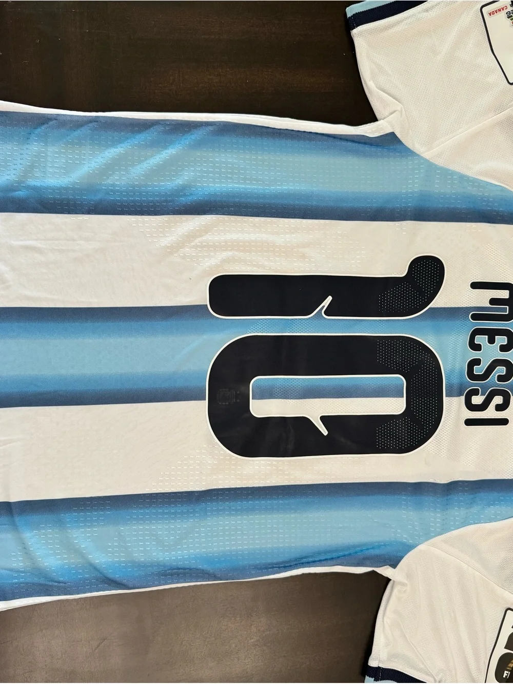 Argentina Stripe Soccer Jersey - Light Blue and White